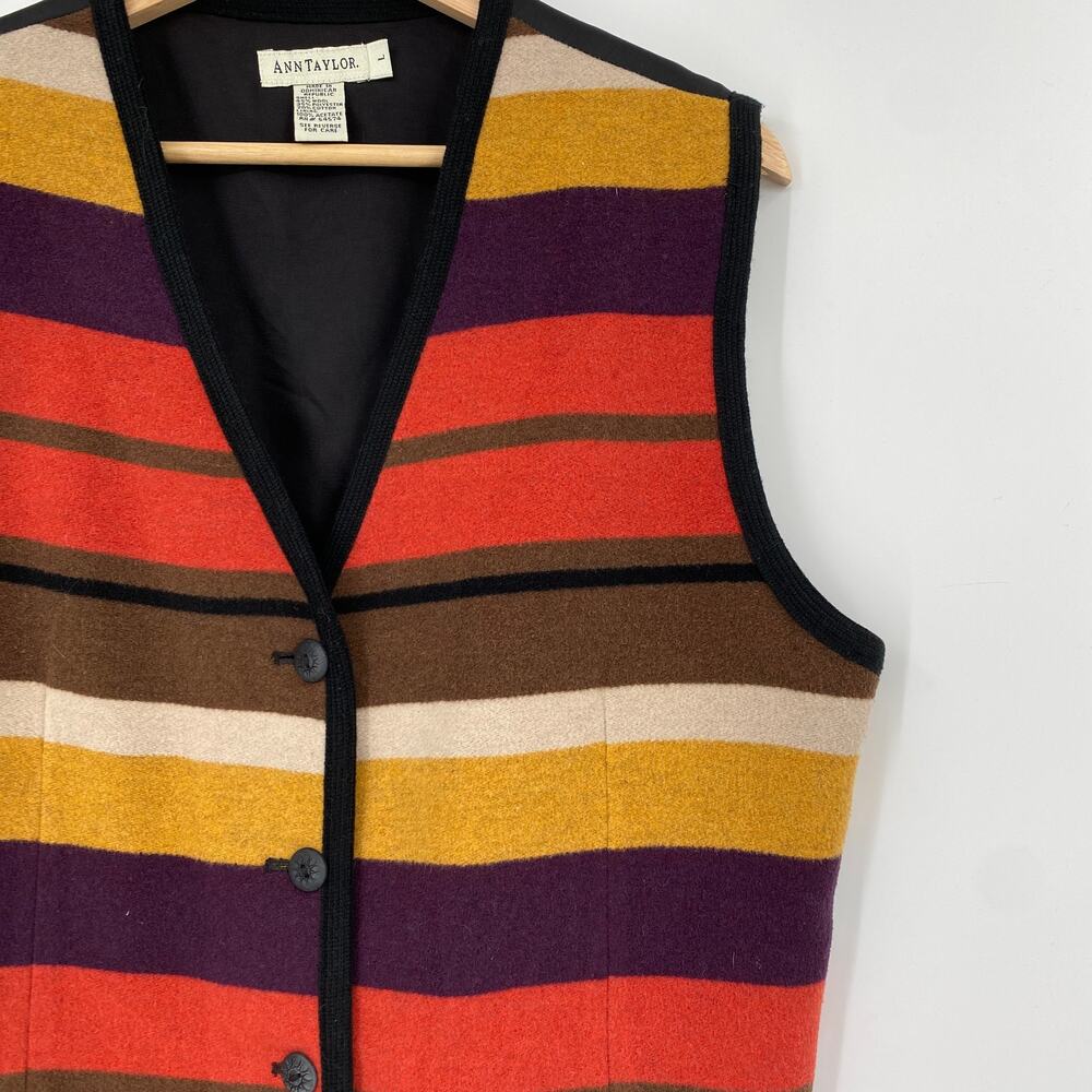 Ann‎ Taylor Vintage wool striped colorful vest